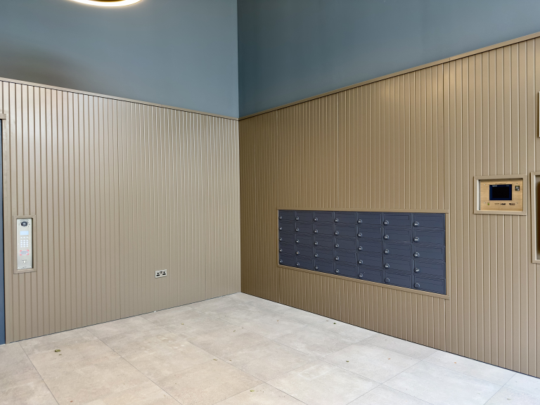 YourBox lobby kiosk for opening mailboxes and parcel rooms